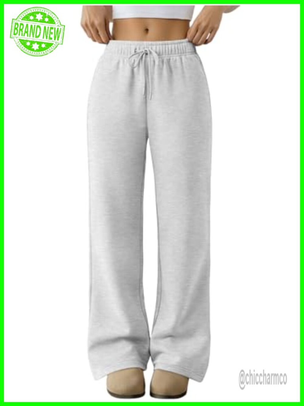 Wide Leg Sweatpants High Rise Pull On Pockets Baggy Lounge Pants